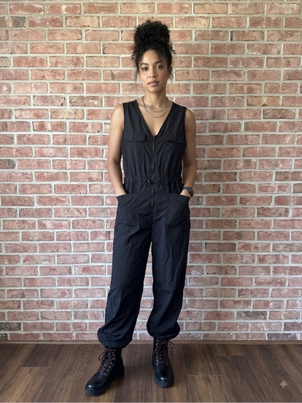 Madden NYC Black Utility Cargo Jumpsuit | Parachute Style XL